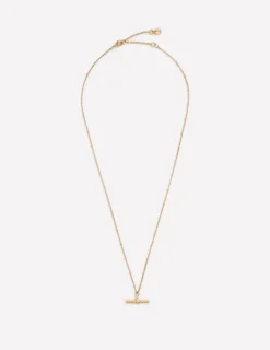 Jewelry-Boden Fine T-Bar Pendant Necklace- Gold