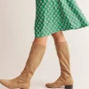 Boots | Heels-Boden Flat Stretch Knee Boots- Acorn
