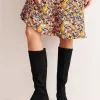 Flats | Heels-Boden Flat Stretch Knee Boots- Black