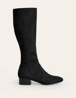 Flats | Heels-Boden Flat Stretch Knee Boots- Black