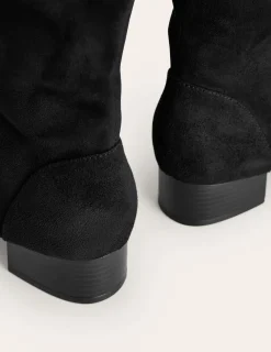 Flats | Heels-Boden Flat Stretch Knee Boots- Black