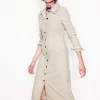 Petite Dresses | Midi-Boden Flora Cord Midi Shirt Dress-Almond Peach AlmondPeach