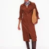 Petite Dresses | Midi-Boden Flora Cord Midi Shirt Dress- Cognac