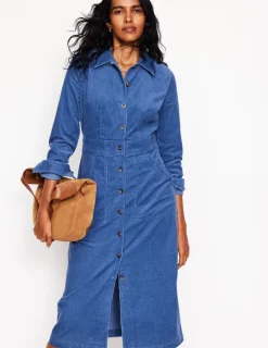 Dresses & Jumpsuits | Midi-Boden Flora Cord Midi Shirt Dress-True Navy TrueNavy