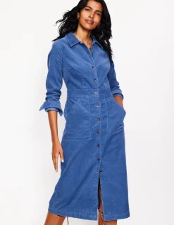 Dresses & Jumpsuits | Midi-Boden Flora Cord Midi Shirt Dress-True Navy TrueNavy