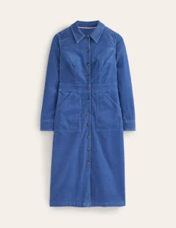 Dresses & Jumpsuits | Midi-Boden Flora Cord Midi Shirt Dress-True Navy TrueNavy