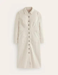 Petite Dresses | Midi-Boden Flora Cord Midi Shirt Dress-Almond Peach AlmondPeach