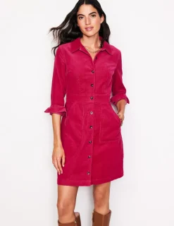 Petite Dresses | Dresses & Jumpsuits-Boden Flora Cord Shirt Dress-Cherries Jubilee CherriesJubilee
