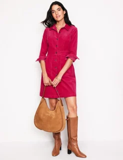 Petite Dresses | Dresses & Jumpsuits-Boden Flora Cord Shirt Dress-Cherries Jubilee CherriesJubilee
