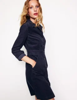 Petite Dresses | Dresses & Jumpsuits-Boden Flora Cord Shirt Dress- Navy