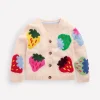 Sweaters & Cardigans-Boden Flora Fun V-Neck Cardigan-Ecru Marl Strawberries EcruMarlStrawberries