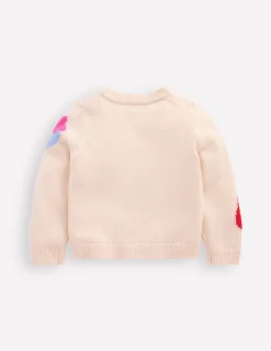 Sweaters & Cardigans-Boden Flora Fun V-Neck Cardigan-Ecru Marl Strawberries EcruMarlStrawberries