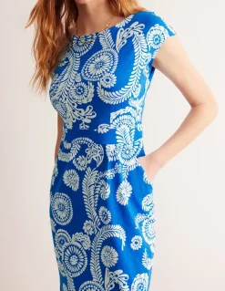 Petite Dresses | Short-Boden Florrie Jersey Dress-Indigo Bunting, Abstract Charm IndigoBunting,AbstractCharm