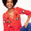 Sweaters & Cardigans-Boden Fluffy Embroidered Cardigan-Firecracker Red FirecrackerRed