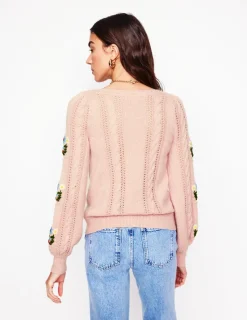 Sweaters & Cardigans-Boden Fluffy Embroidered Sweater-Soft Lavender Pink SoftLavenderPink