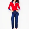 Sweaters & Cardigans-Boden Frilled Cotton Blend Sweater-Poppy Red PoppyRed