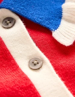 Sweaters & Cardigans-Boden Frilled Cotton Blend Sweater-Poppy Red PoppyRed