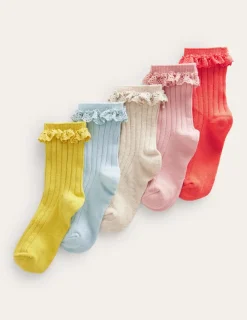Socks & Tights-Boden Frilly Socks 5 Pack- Multi