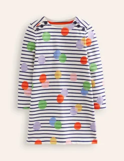 Dresses-Boden Fun Breton Dress-Multi Spot Stripe MultiSpotStripe