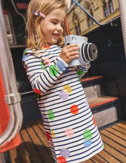Dresses-Boden Fun Breton Dress-Multi Spot Stripe MultiSpotStripe