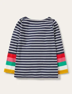 Tops & T-Shirts-Boden Fun Breton-Ivory/Starboard Navy Rainbow Ivory/StarboardNavyRainbow