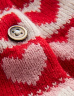 Sweaters & Cardigans-Boden Fun Fair Isle Cardigan-Almond Pink Hearts AlmondPinkHearts