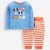 Playsuits & Rompers-Boden Fun Jersey Play Set-Peacock Plume Blue Pets PeacockPlumeBluePets