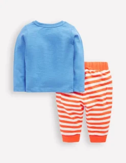 Playsuits & Rompers-Boden Fun Jersey Play Set-Peacock Plume Blue Pets PeacockPlumeBluePets
