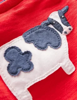 Playsuits & Rompers-Boden Fun Jersey Play Set-Poppy Red Cow PoppyRedCow