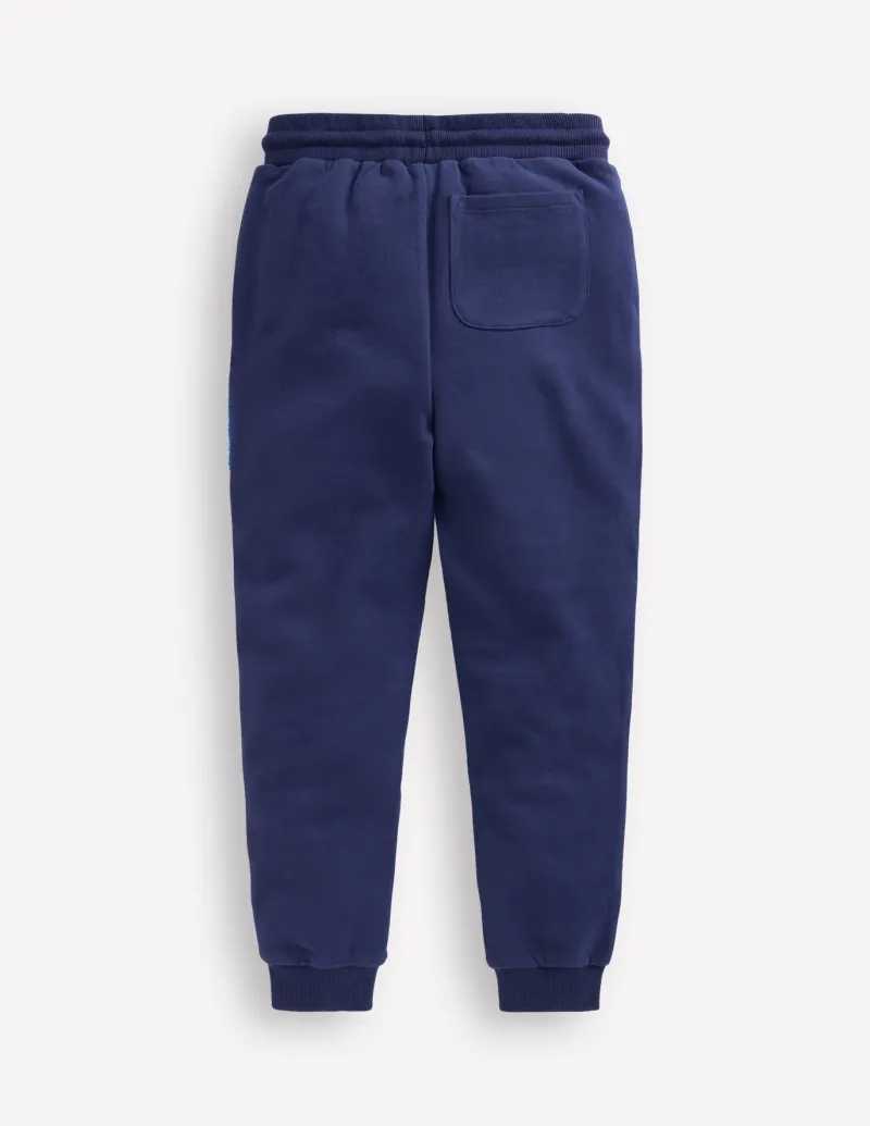 Joggers & Sweatpants-Boden Fun Joggers-Starboard Blue Boucle Dragon StarboardBlueBoucleDragon