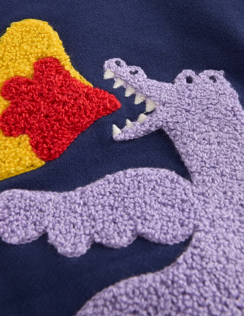 Joggers & Sweatpants-Boden Fun Joggers-Starboard Blue Boucle Dragon StarboardBlueBoucleDragon