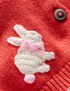 Sweaters & Cardigans-Boden Fun Logo Cardigan-Jam Red Bunnies JamRedBunnies