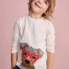 Tops, T-Shirts & Polos-Boden Fun Superstitch Grid T-Shirt-Oatmeal Marl Janet OatmealMarlJanet