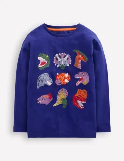 Tops, T-Shirts & Polos-Boden Fun Superstitch Grid T-Shirt-Sapphire Blue Dino SapphireBlueDino