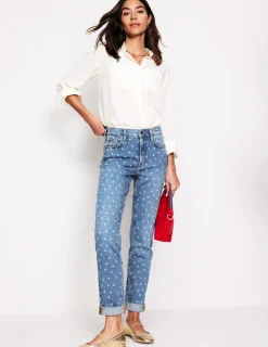 Jeans-Boden Girlfriend Jeans-Laser Spot LaserSpot
