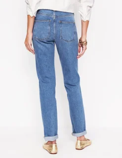 Jeans-Boden Girlfriend Jeans-Metallic Gold Side Stripe MetallicGoldSideStripe
