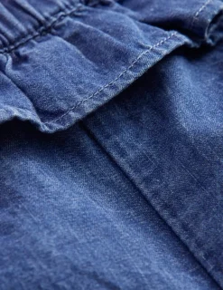 Bottoms-Boden Girls Chambray Bloomer-Light Vintage Denim LightVintageDenim