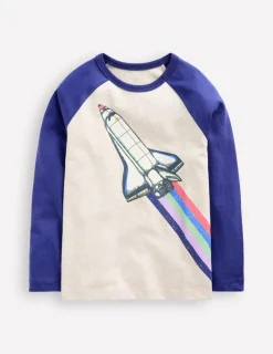 Tops, T-Shirts & Polos-Boden Glow In The Dark Raglan-Oatmeal Marl Rocket OatmealMarlRocket