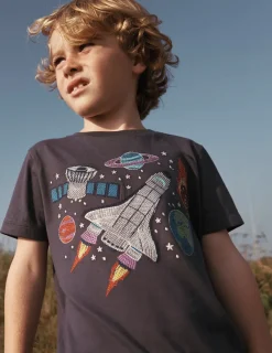 Tops, T-Shirts & Polos-Boden Glow Superstitch T-shirt-Robot Blue Space RobotBlueSpace