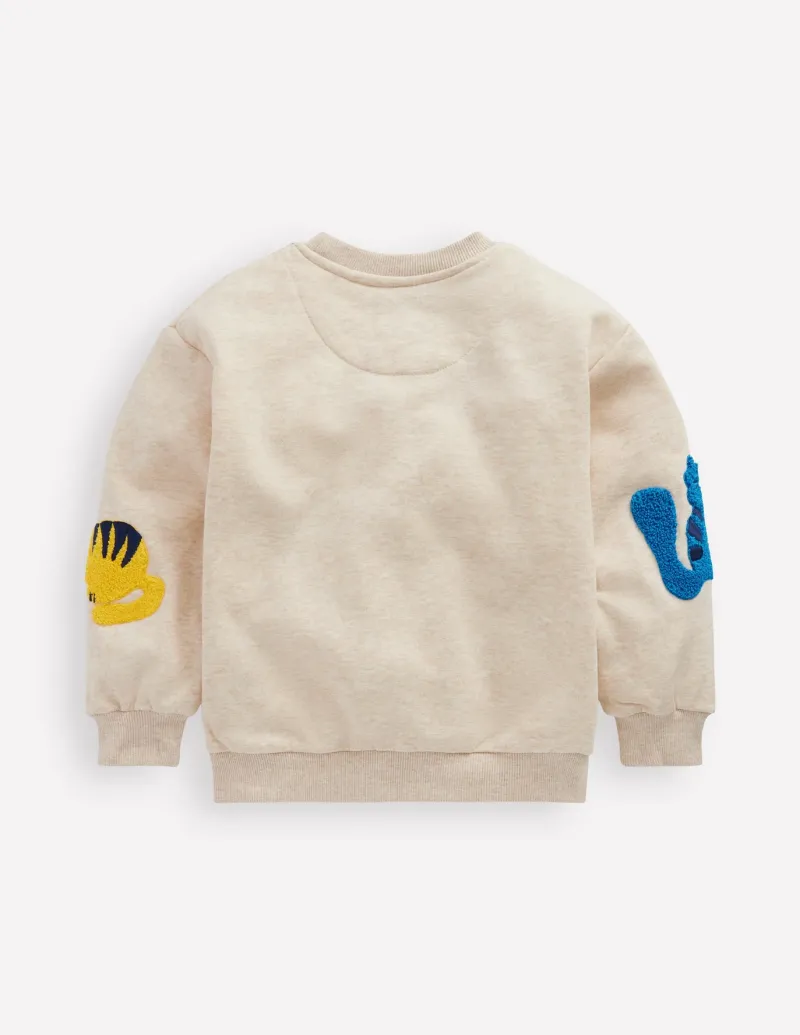 Sweatshirts & Hoodies | Tops & T-Shirts-Boden Graphic Boucle Sweatshirt-Oatmeal Marl Cats OatmealMarlCats