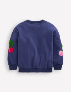Sweatshirts & Hoodies | Tops & T-Shirts-Boden Graphic Boucle Sweatshirt-Starboard Blue Cherries StarboardBlueCherries