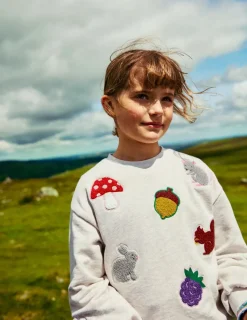 Sweatshirts & Hoodies | Tops & T-Shirts-Boden Graphic Boucle Sweatshirt- Oatmeal