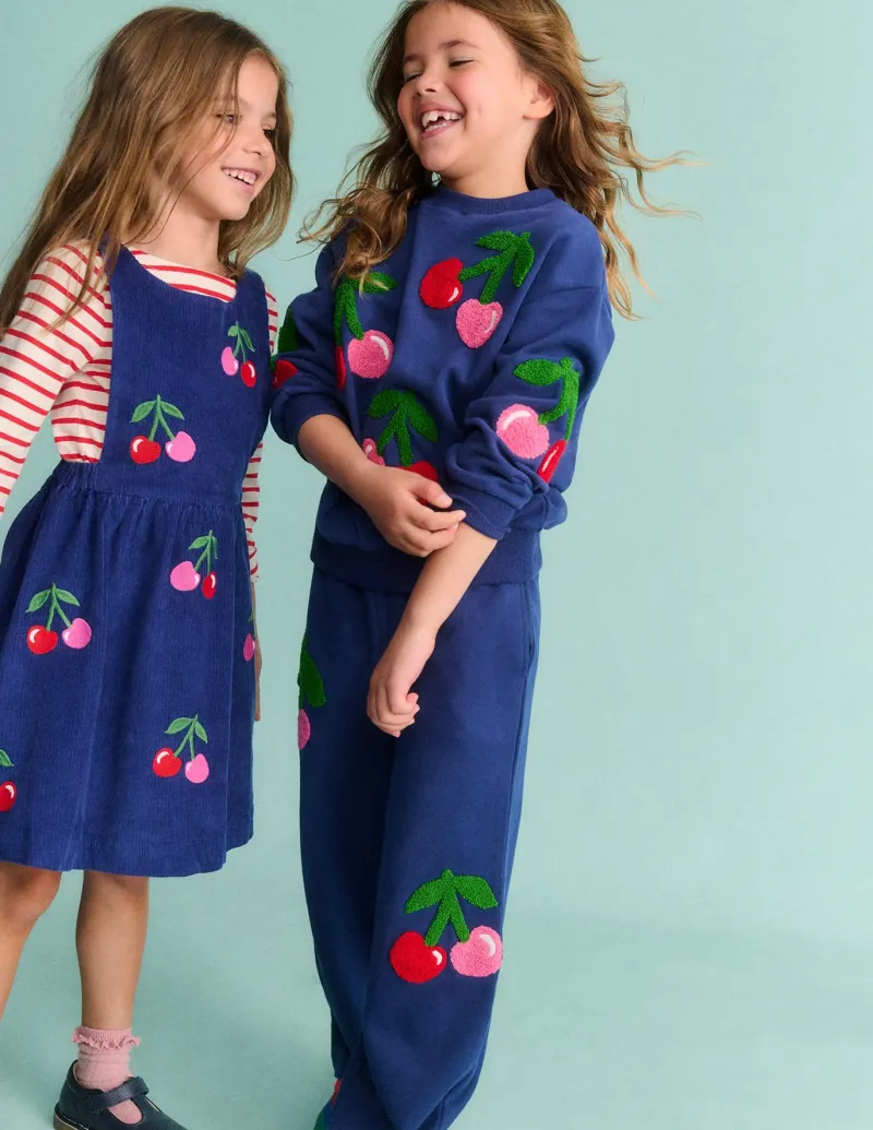 Sweatshirts & Hoodies | Tops & T-Shirts-Boden Graphic Boucle Sweatshirt-Starboard Blue Cherries StarboardBlueCherries