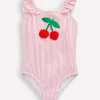 Swimwear & Beachwear-Boden Hallie Frill Strap Swimsuit-Cosmos Pink Cherry CosmosPinkCherry