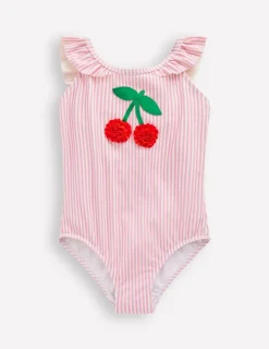 Swimwear & Beachwear-Boden Hallie Frill Strap Swimsuit-Cosmos Pink Cherry CosmosPinkCherry