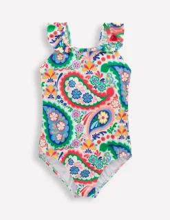 Swimwear & Beachwear-Boden Hallie Frill Strap Swimsuit-Ivory Paisley IvoryPaisley