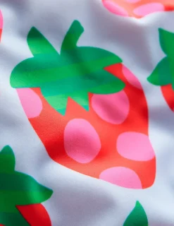 Swimwear & Beachwear-Boden Hallie Frill Strap Swimsuit-Misty Blue Strawberry MistyBlueStrawberry