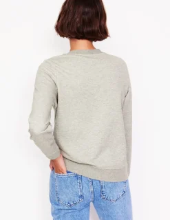 Tops & Blouses | Nightwear & Lougewear-Boden Hannah Embroidered Sweatshirt-Grey Marl, Dog Person GreyMarl,DogPerson