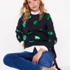Tops & Blouses | Nightwear & Lougewear-Boden Hannah Printed Sweatshirt-Navy, Green Spot Navy,GreenSpot