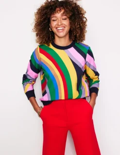 Tops & Blouses | Nightwear & Lougewear-Boden Hannah Printed Sweatshirt-Multi, Abstract Rainbow Multi,AbstractRainbow